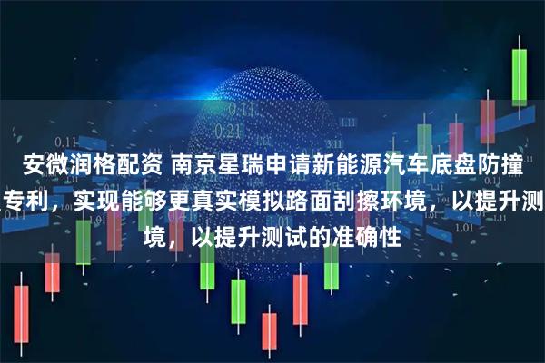 安微润格配资 南京星瑞申请新能源汽车底盘防撞击测试装置专利，实现能够更真实模拟路面刮擦环境，以提升测试的准确性